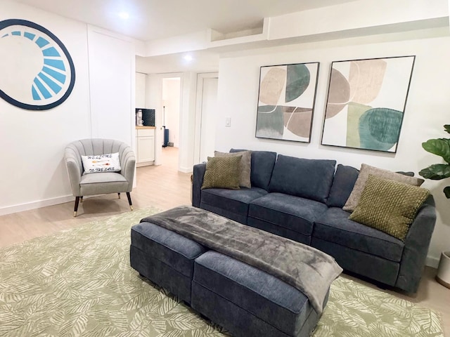 living room with wood finished floors