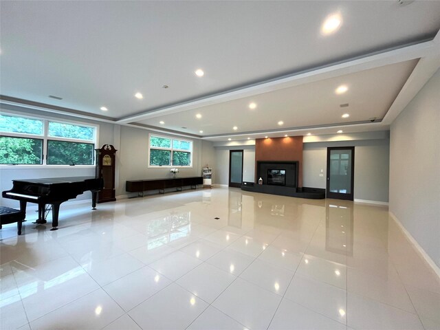 community lobby with recessed lighting