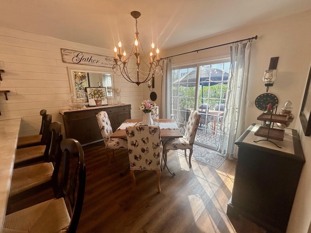 23 Candlestick Ct, Warwick, NY 10990 - dining space featuring wood finished floors, a chandelier, and wood walls