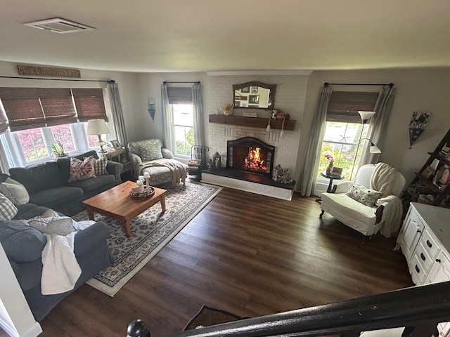 23 Candlestick Ct, Warwick, NY 10990 - living area featuring plenty of natural light, a fireplace, and wood finished floors