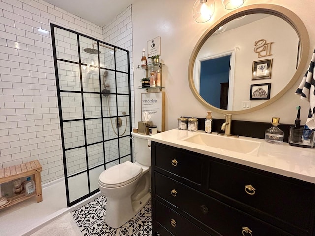 23 Candlestick Ct, Warwick, NY 10990 - bathroom featuring a tile shower, toilet, and vanity