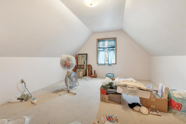 bonus room featuring lofted ceiling and carpet floors