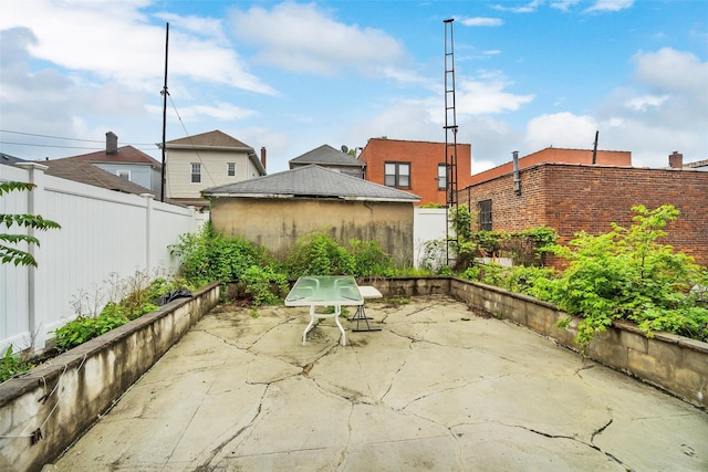 view of patio with a fenced backyard