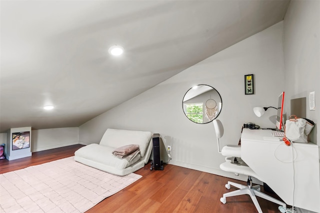 10 Spectrum Dr, Chester, NY 10918 - office area featuring lofted ceiling, wood finished floors, and recessed lighting