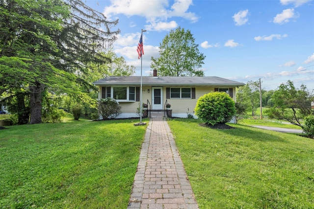315 Scotchtown Rd, Goshen, NY 10924 - view of front of property with a front lawn and a chimney