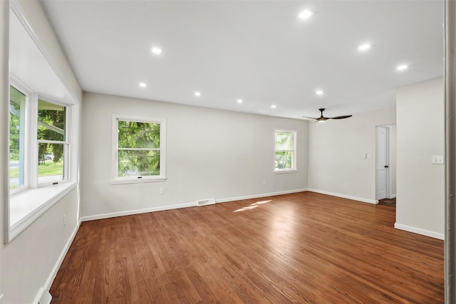 315 Scotchtown Rd, Goshen, NY 10924 - empty room with wood finished floors, baseboards, recessed lighting, and ceiling fan