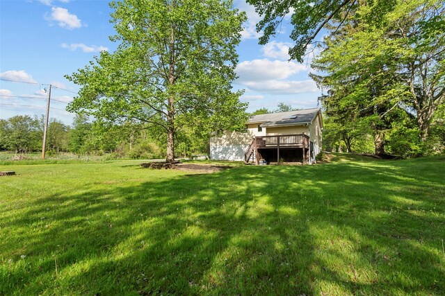 315 Scotchtown Rd, Goshen, NY 10924 - view of green lawn with stairway and a deck