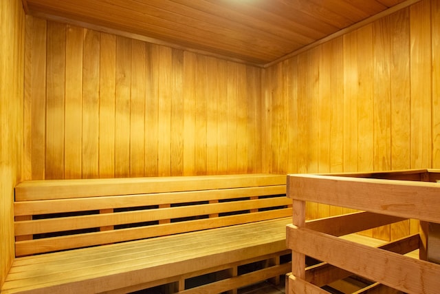 2373 Broadway Unit 602, New York Manhattan, NY 10024 - sauna / steam room featuring wood walls and wooden ceiling