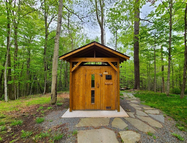 112 E Thompson Pl, Smallwood, NY 12778 - view of outdoor structure featuring a view of trees