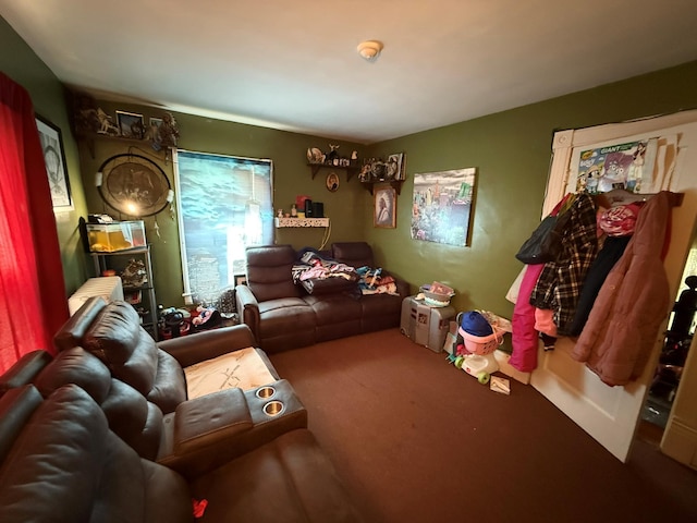 view of carpeted living area