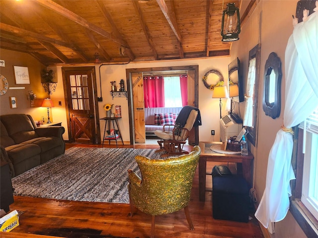 51 E Oak St, Smallwood, NY 12778 - living area featuring wooden ceiling and hardwood / wood-style flooring