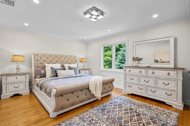 9 Oak Ridge Ct, West Harrison, NY 10604 - bedroom featuring ornamental molding, light wood-type flooring, baseboards, and recessed lighting