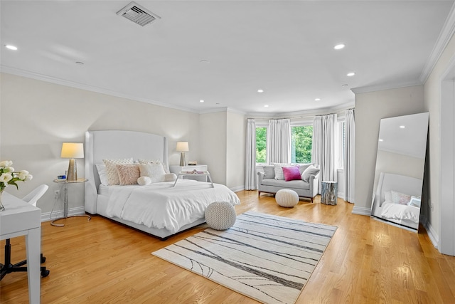 9 Oak Ridge Ct, West Harrison, NY 10604 - bedroom featuring baseboards, light wood finished floors, recessed lighting, and crown molding