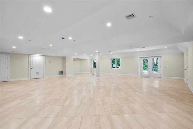 9 Oak Ridge Ct, West Harrison, NY 10604 - unfurnished living room with recessed lighting, light tile patterned flooring, and baseboards