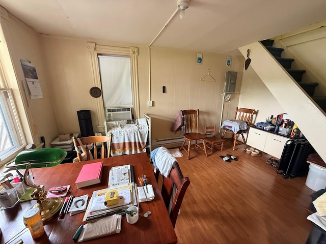 15 Springside Ave, Poughkeepsie, NY 12603 - dining space with wood finished floors, stairs, and cooling unit