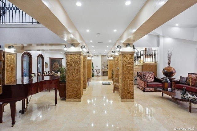 959 S End Rd, Woodmere, NY 11598 - building lobby featuring stairs and recessed lighting