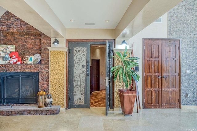 959 S End Rd, Woodmere, NY 11598 - living area featuring a fireplace