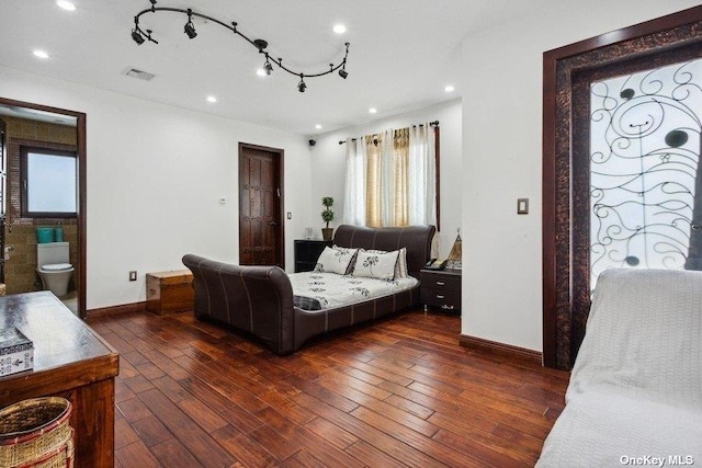 959 S End Rd, Woodmere, NY 11598 - bedroom featuring multiple windows, baseboards, dark wood-type flooring, and recessed lighting