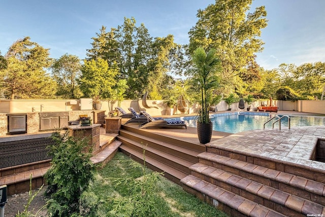 959 S End Rd, Woodmere, NY 11598 - view of pool featuring a deck and a fenced backyard