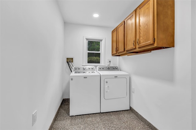 3 Russet Ln, Lake Grove, NY 11755 - laundry room with separate washer and dryer, cabinet space, baseboards, and recessed lighting