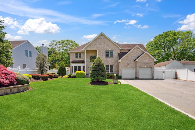 4 Millennium Ct, Bohemia, NY 11716 - view of front of home featuring driveway, brick siding, and a gate