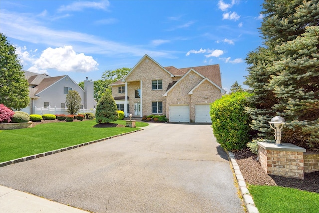 4 Millennium Ct, Bohemia, NY 11716 - traditional-style home with asphalt driveway, a front lawn, and brick siding