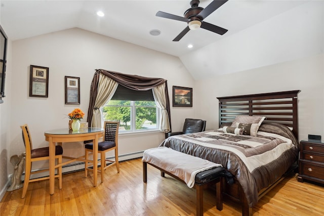 4 Millennium Ct, Bohemia, NY 11716 - bedroom with vaulted ceiling, light wood-style flooring, and recessed lighting