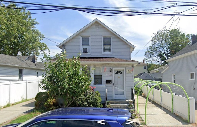 333 Lehrer Ave, Elmont, NY 11003 - view of front facade with fence and cooling unit