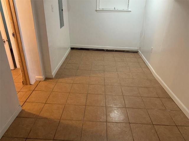 333 Lehrer Ave, Elmont, NY 11003 - hall with tile patterned flooring, baseboards, and electric panel