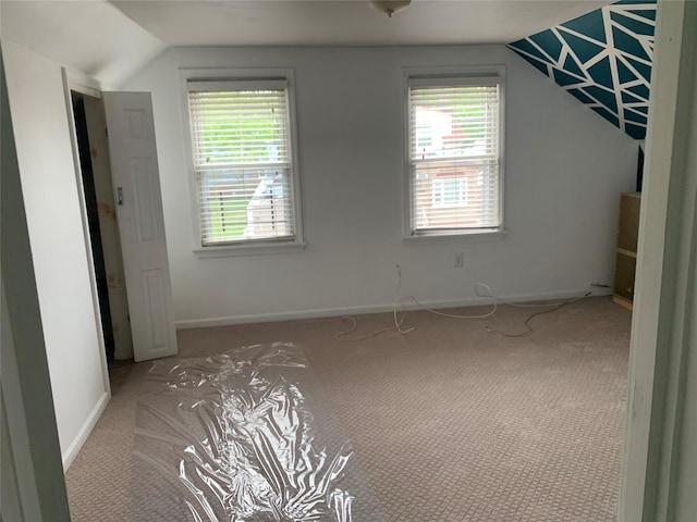 333 Lehrer Ave, Elmont, NY 11003 - additional living space featuring vaulted ceiling, carpet floors, and baseboards