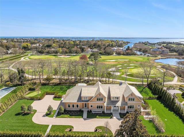 171 Oneck Ln, Westhampton Beach, NY 11978 - aerial view with a water view and golf course view
