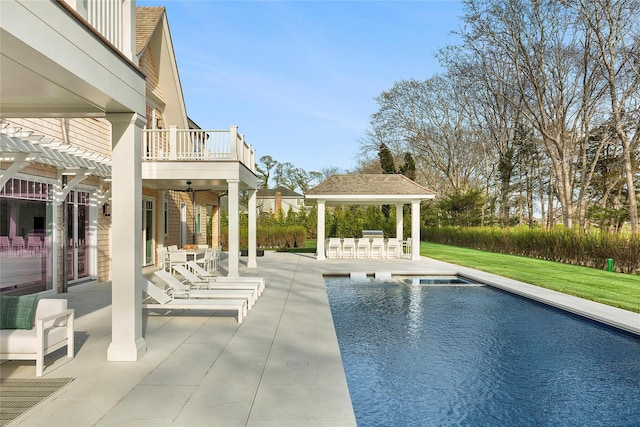 171 Oneck Ln, Westhampton Beach, NY 11978 - pool featuring a yard, a patio area, and a gazebo
