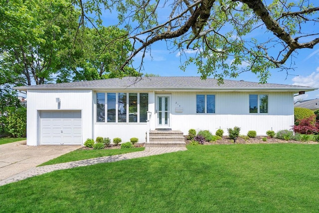 214 Central Park Rd, Plainview, NY 11803 - single story home with a garage, driveway, and a front yard