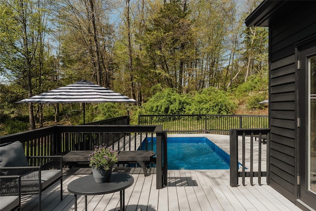 825 County Route 6, High Falls, NY 12440 - view of swimming pool with a wooden deck and outdoor lounge area