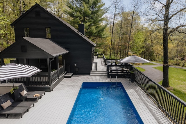 825 County Route 6, High Falls, NY 12440 - swimming pool with a wooden deck