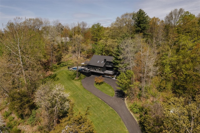 825 County Route 6, High Falls, NY 12440 - aerial view of property and surrounding area featuring a heavily wooded area
