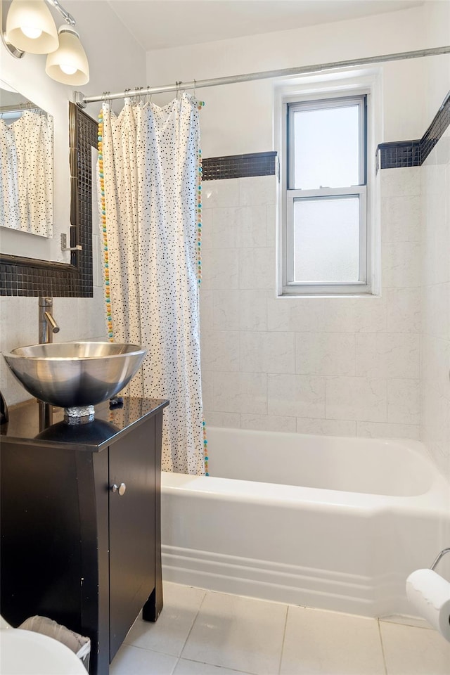 2711 Henry Hudson Pkwy Unit 5A, Bronx, NY 10463 - bathroom featuring vanity, toilet, shower / tub combo, and tile patterned floors
