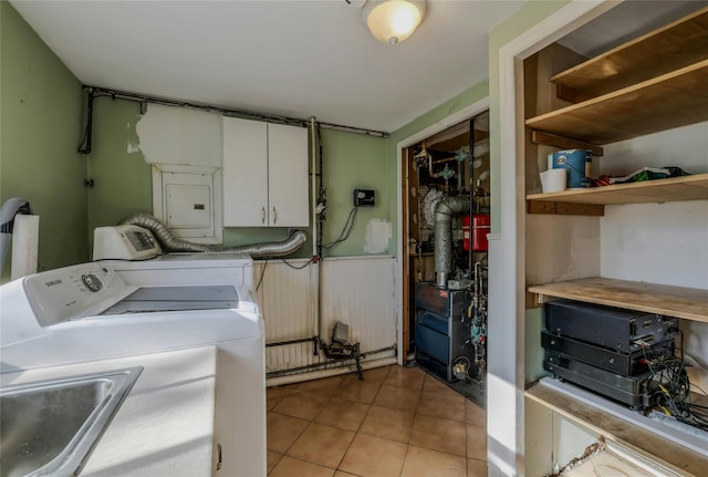 311 Atlantic, Massapequa Park, NY 11762 - laundry area featuring washer and clothes dryer and light tile patterned floors