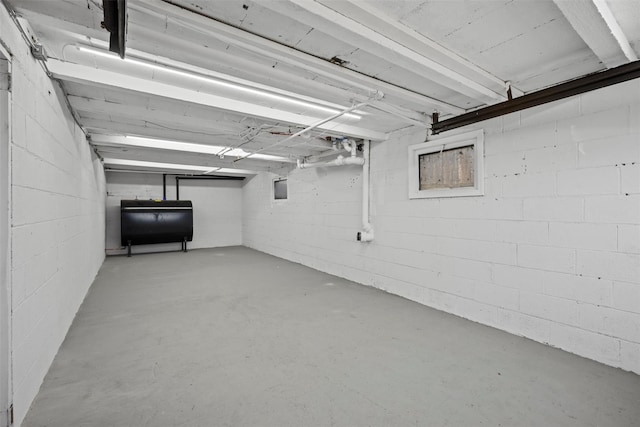 247 Osborne Hill Rd, Fishkill, NY 12524 - unfinished below grade area with heating fuel and concrete block wall