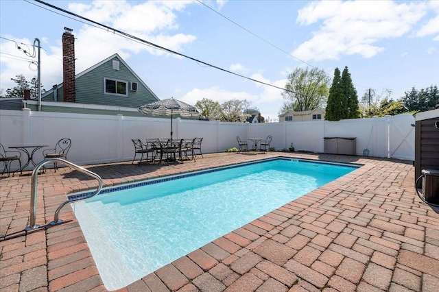 340 Martin Pl, Bethpage, NY 11714 - view of pool with a patio area, a fenced backyard, and outdoor dining space