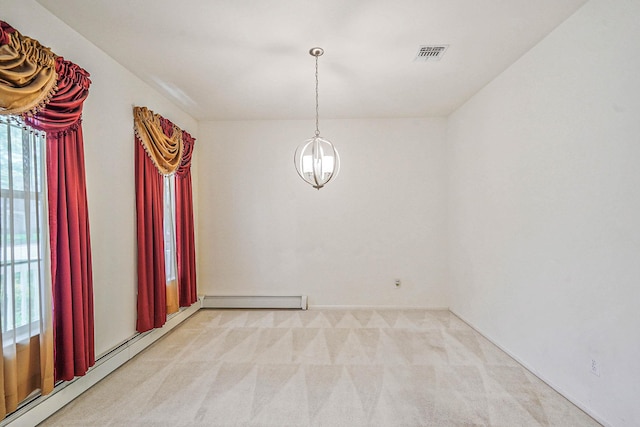 spare room with light carpet