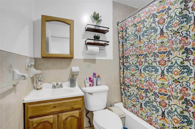 1934 Chatterton Ave, Bronx, NY 10472 - full bath with tile walls, toilet, vanity, and shower / tub combo