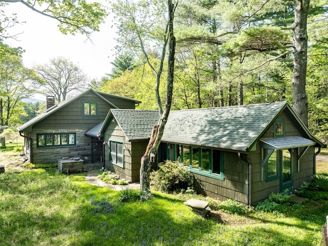 11 Louie Way, Woodstock, NY 12498 - chalet / cabin with a chimney and roof with shingles