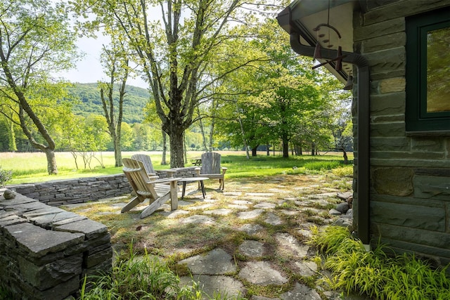 11 Louie Way, Woodstock, NY 12498 - view of patio with a fire pit and a mountain view