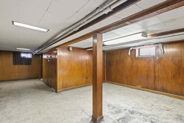 20-58 35th St, Astoria, NY 11105 - below grade area with light flooring and wood walls