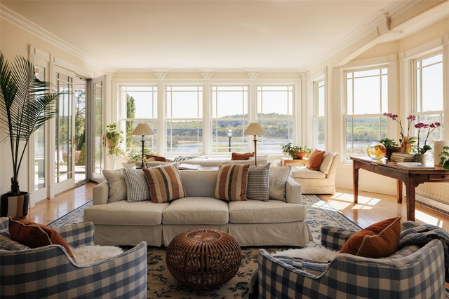 sunroom / solarium with french doors