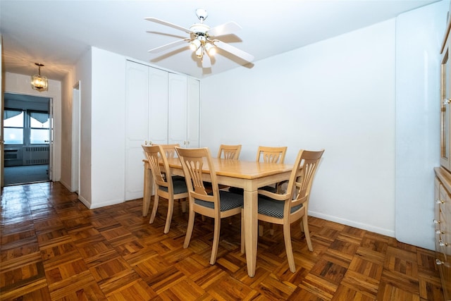 1841 Central Park Ave Unit 8E, Yonkers, NY 10710 - dining area with baseboards and a ceiling fan