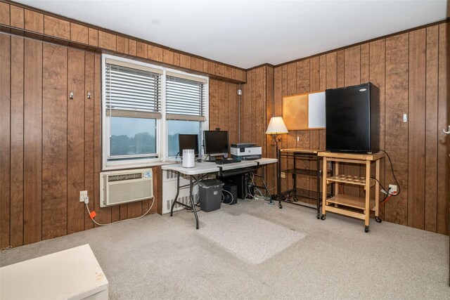1841 Central Park Ave Unit 8E, Yonkers, NY 10710 - carpeted office space with wooden walls and an AC wall unit