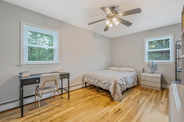 7 Jacqueline Ct, Port Jefferson Station, NY 11776 - bedroom with multiple windows, light wood finished floors, and a baseboard radiator