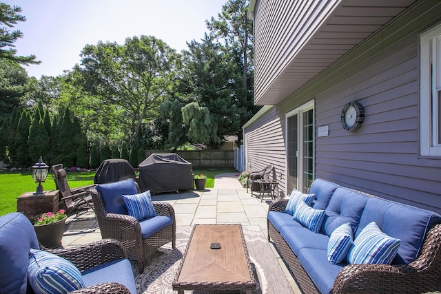 7 Jacqueline Ct, Port Jefferson Station, NY 11776 - view of patio / terrace with an outdoor living space and grilling area